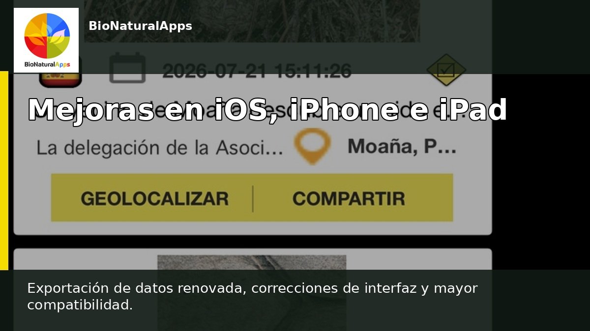 Mejoras de exportación y compatibilidad con iPad