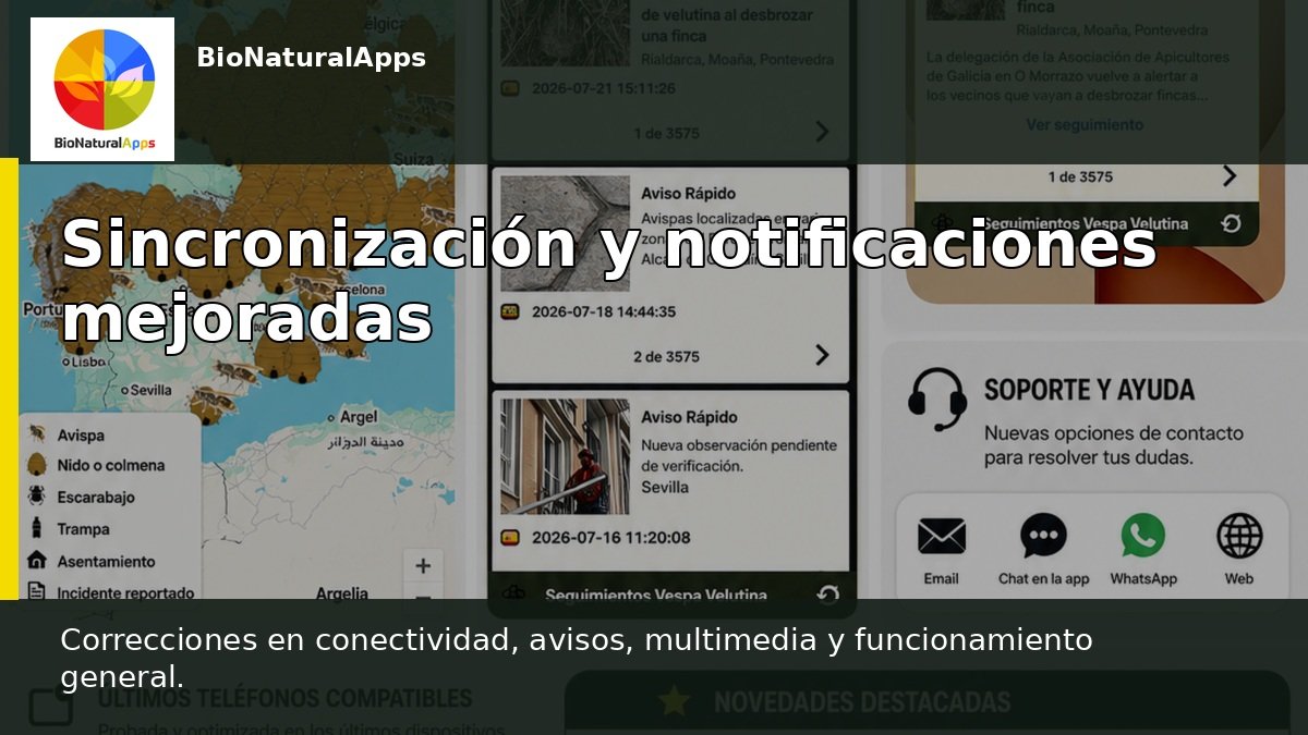 Sincronización, notificaciones y geolocalización más estables